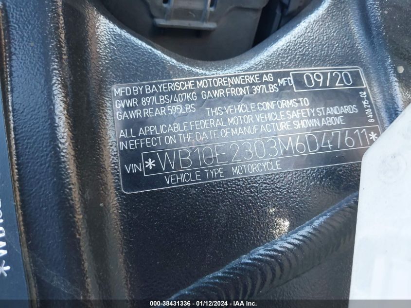 2021 BMW S 1000 RR - WB10E2303M6D47611