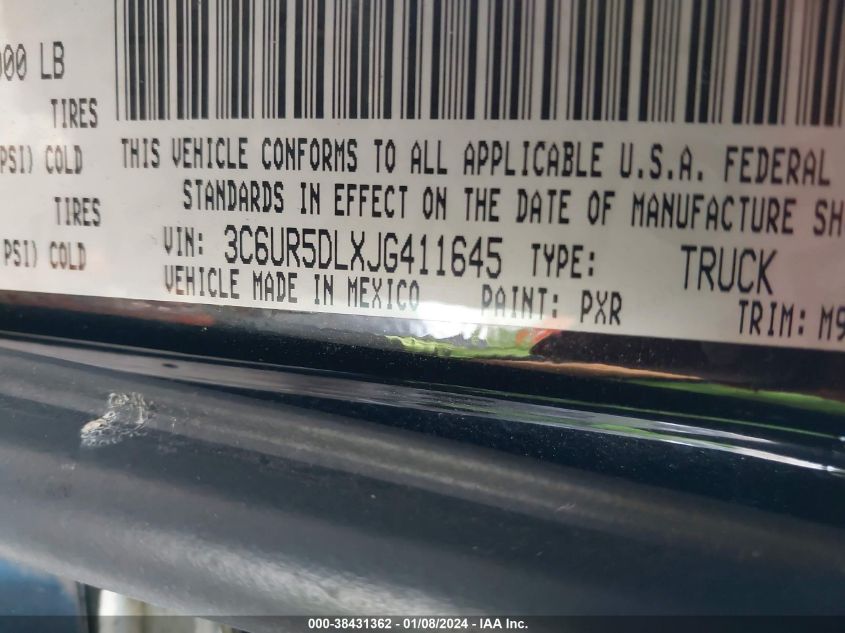 2018 RAM 2500 SLT - 3C6UR5DLXJG411645