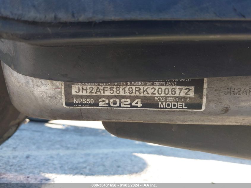 2024 HONDA NPS50 JH2AF5819RK200672