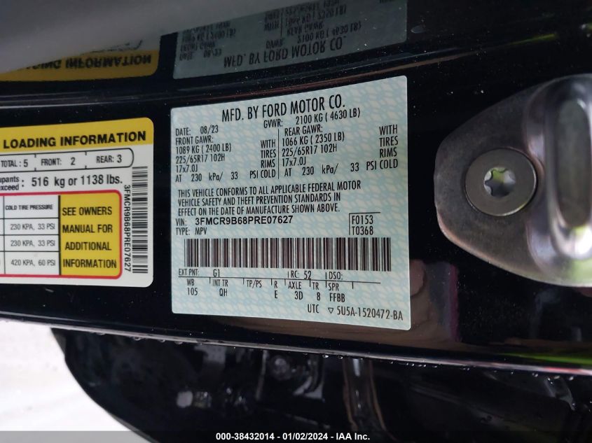 2023 FORD BRONCO SPORT BIG BEND - 3FMCR9B64PRE21752