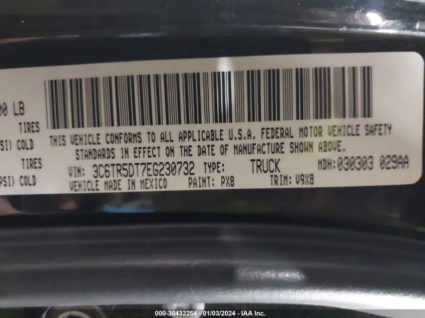 2014 RAM 2500 SLT - 3C6TR5DT7EG230732