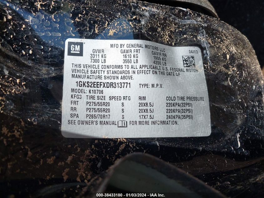 2013 GMC YUKON DENALI - 1GKS2EEFXDR313771
