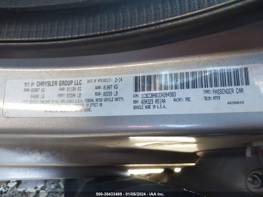 2014 CHRYSLER 200 LX - 1C3CCBAB1EN204983