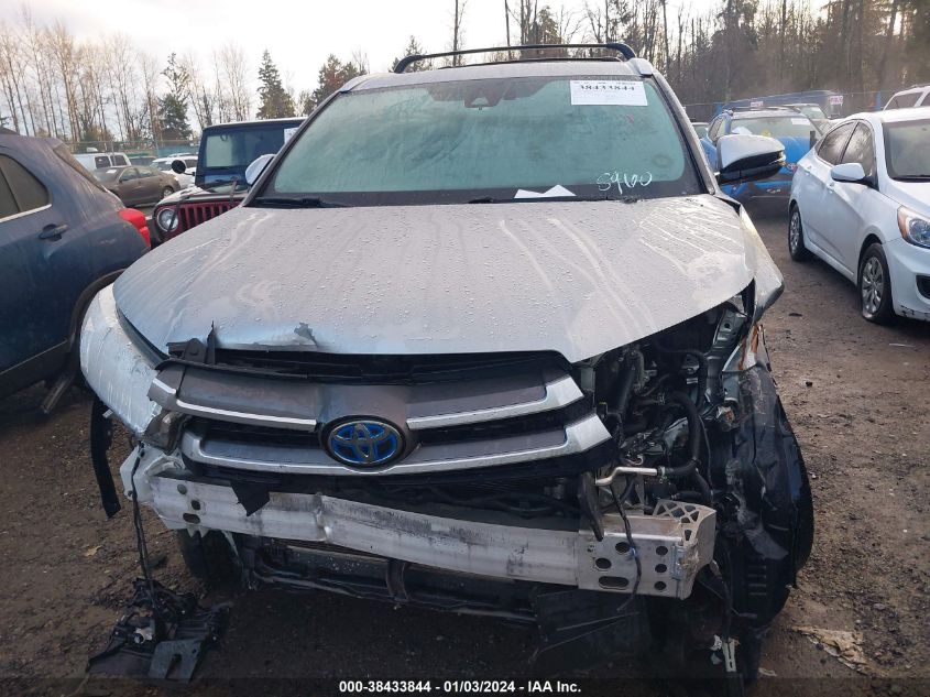 2018 TOYOTA HIGHLANDER HYBRID XLE 5TDJGRFH6JS048960