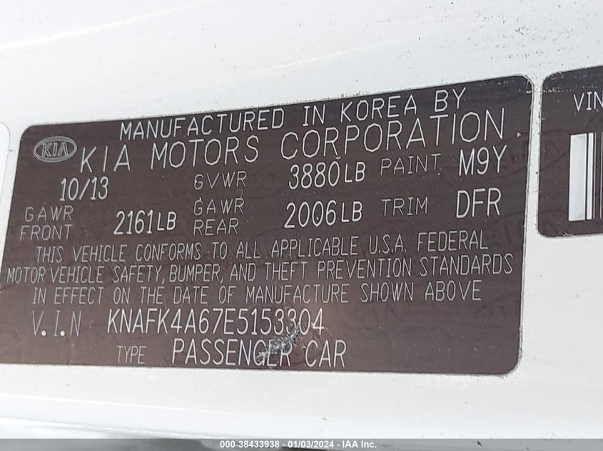 2014 KIA FORTE LX - KNAFK4A67E5153304