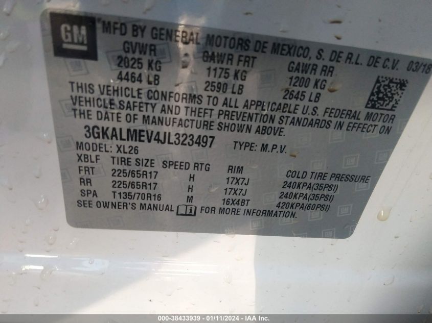 2018 GMC TERRAIN SLE - 3GKALMEV4JL323497