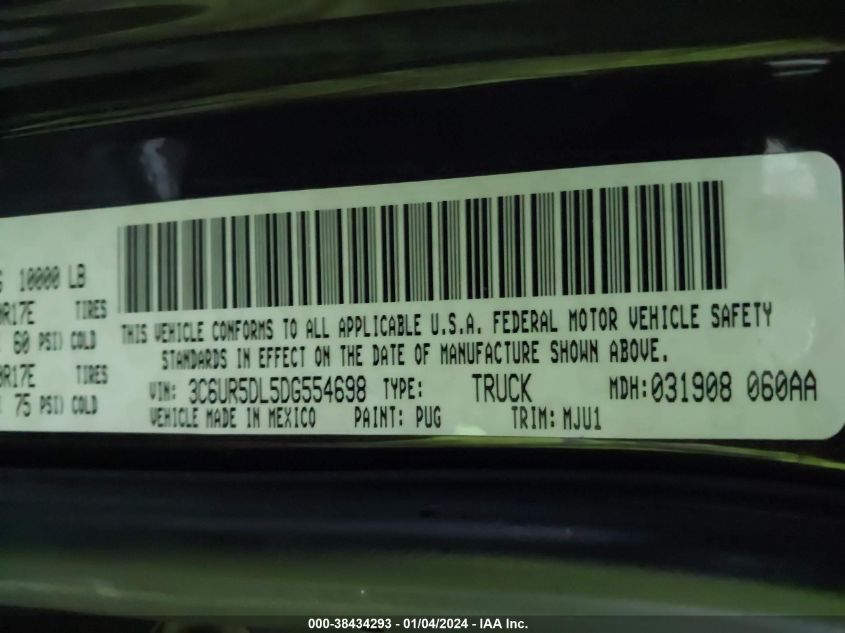 2013 RAM 2500 SLT - 3C6UR5DL5DG554698