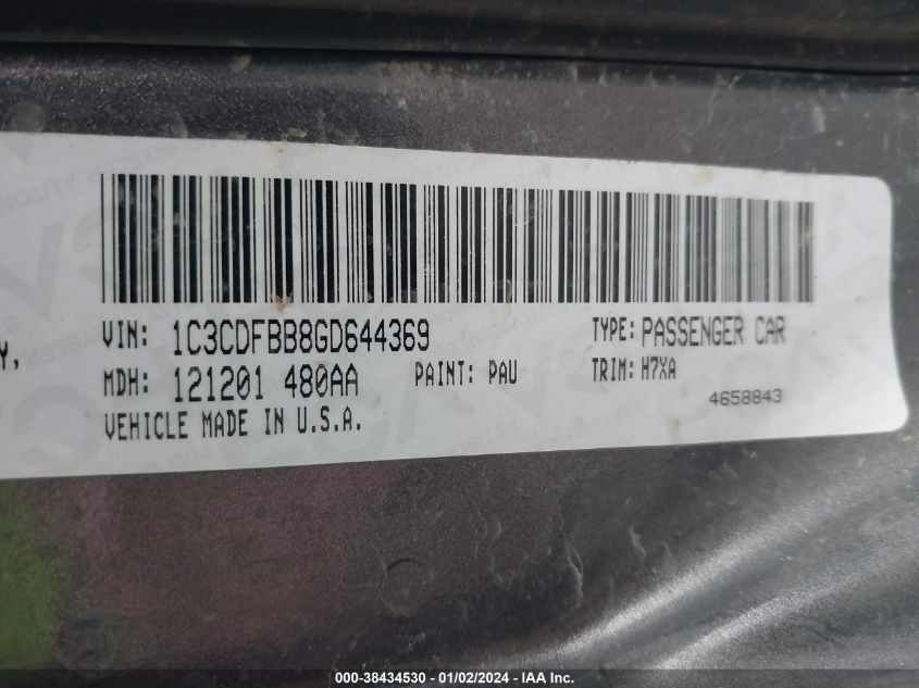 2016 DODGE DART SXT - 1C3CDFBB8GD644369