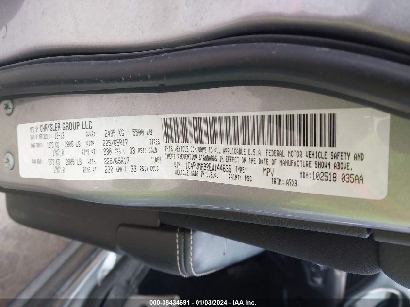 2014 JEEP CHEROKEE SPORT - 1C4PJMAB2EW144835