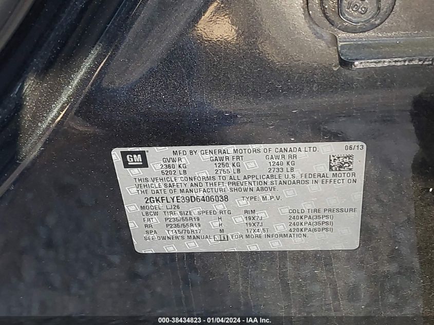 2013 GMC TERRAIN DENALI - 2GKFLYE39D6406038