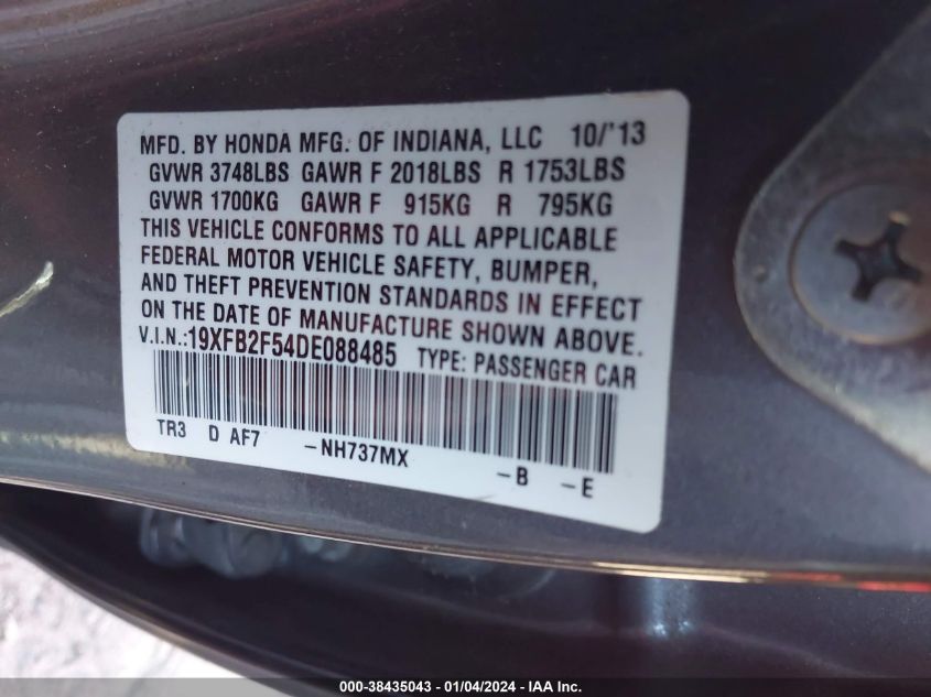 2013 HONDA CIVIC LX - 19XFB2F54DE088485