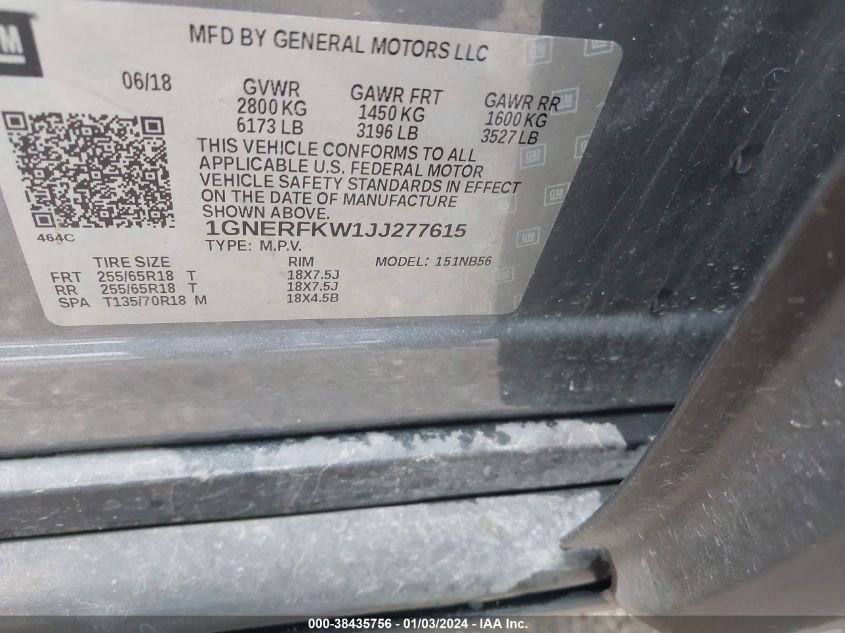 2018 CHEVROLET TRAVERSE LS - 1GNERFKW1JJ277615