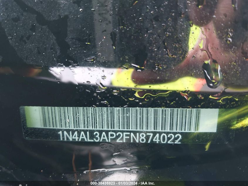 2015 NISSAN ALTIMA 2.5/S/SV/SL - 1N4AL3AP2FN874022