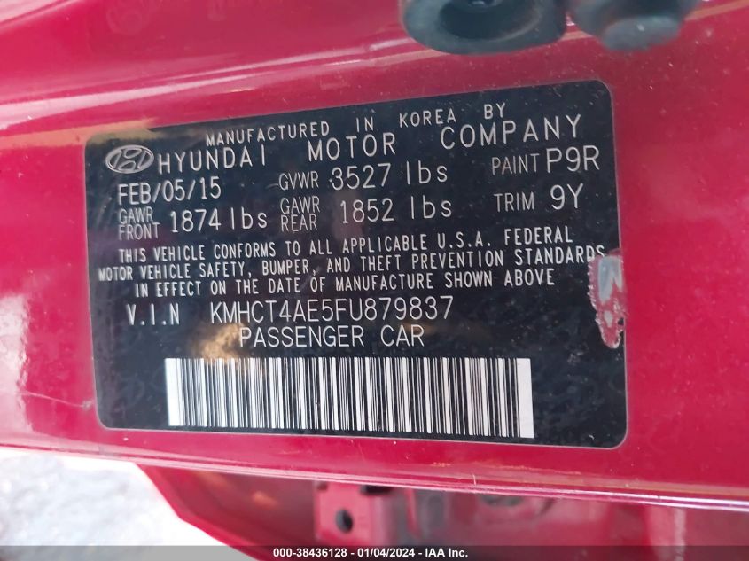 2015 HYUNDAI ACCENT GLS - KMHCT4AE5FU879837