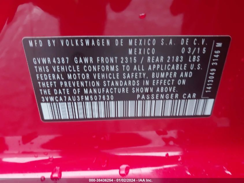 2015 VOLKSWAGEN GOLF SPORTWAGEN TDI SEL 4-DOOR - 3VWCA7AU3FM507630