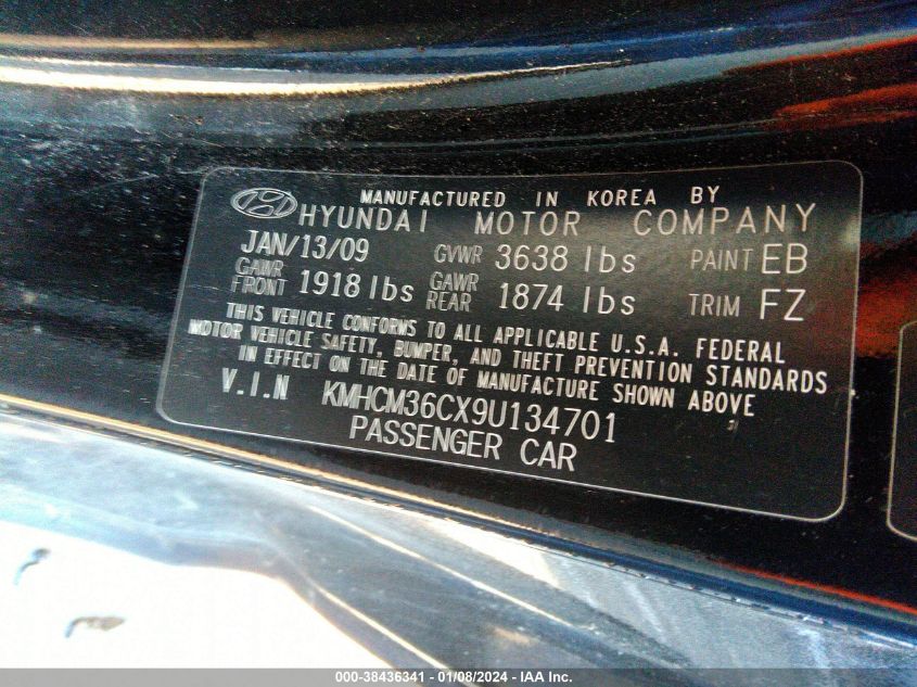 KMHCM36CX9U134701 | 2009 HYUNDAI ACCENT