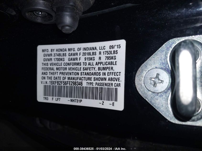 2015 HONDA CIVIC LX - 19XFB2F56FE298346