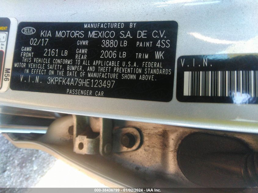 2017 KIA FORTE LX - 3KPFK4A79HE123497