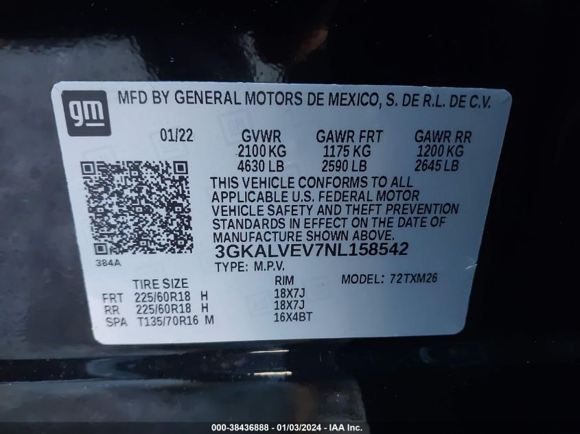2022 GMC TERRAIN SLT - 3GKALVEV7NL158542