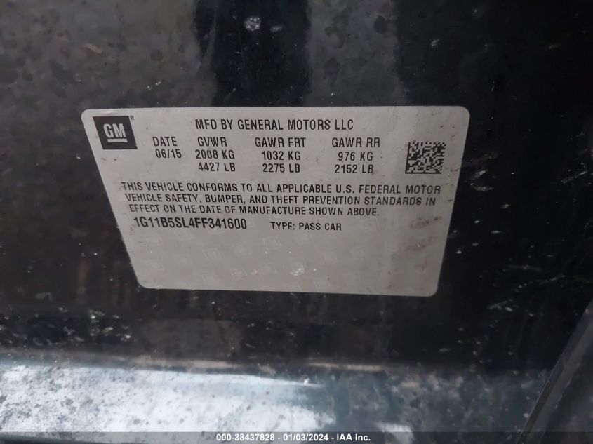 2015 CHEVROLET MALIBU LS - 1G11B5SL4FF341600
