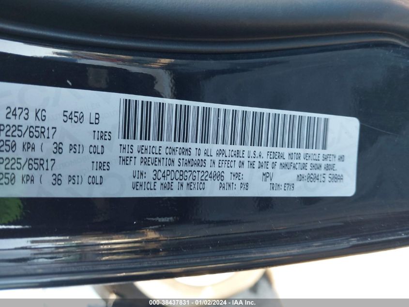 2016 DODGE JOURNEY SXT - 3C4PDCBG7GT224006