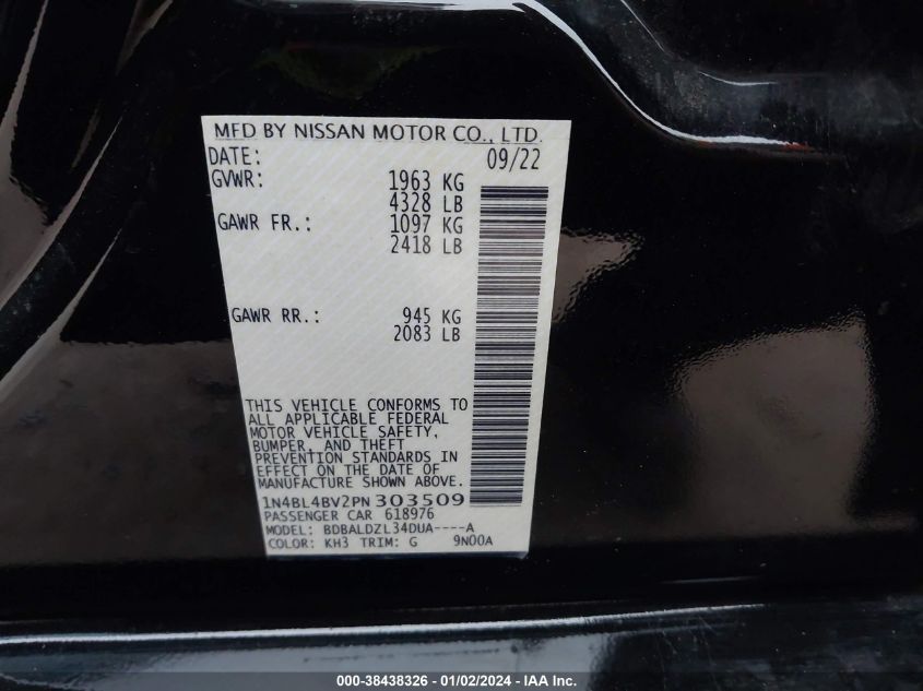 2023 NISSAN ALTIMA S FWD - 1N4BL4BV2PN303509