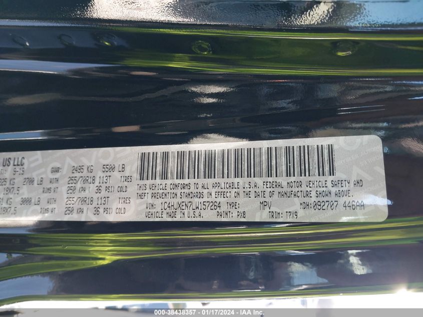 2020 JEEP WRANGLER UNLIMITED SAHARA 4X4 - 1C4HJXEN7LW157264