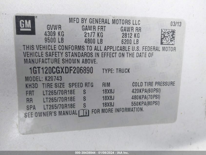 2013 GMC SIERRA 2500HD SLE - 1GT120CGXDF206890