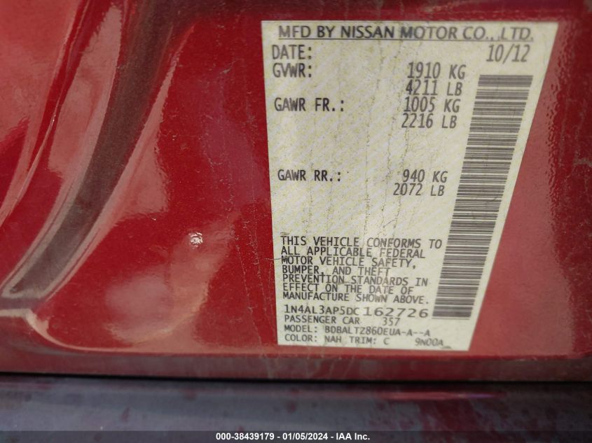 2013 NISSAN ALTIMA 2.5 SV - 1N4AL3AP5DC162726