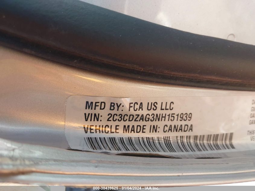 2022 DODGE CHALLENGER SXT - 2C3CDZAG3NH151939