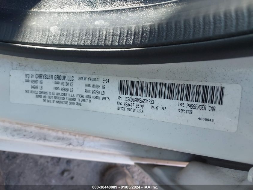 2014 DODGE AVENGER SE - 1C3CDZABXEN234733