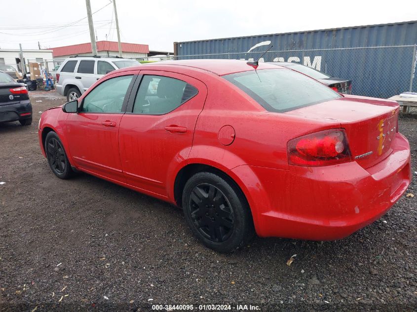 2013 DODGE AVENGER SE - 1C3CDZAB7DN590491
