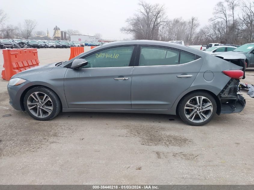 2017 HYUNDAI ELANTRA LIMITED - KMHD84LF0HU067165