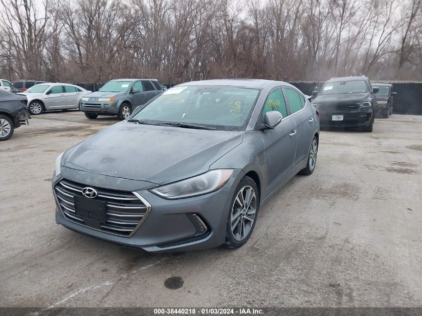 2017 HYUNDAI ELANTRA LIMITED - KMHD84LF0HU067165