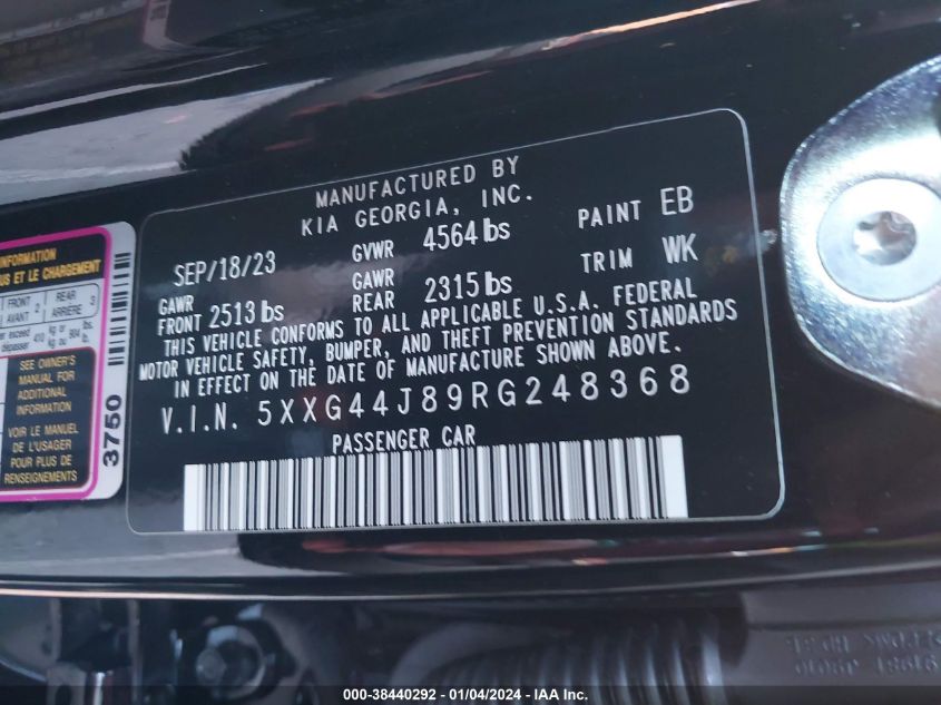 2024 KIA K5 GT - 5XXG44J89RG248368