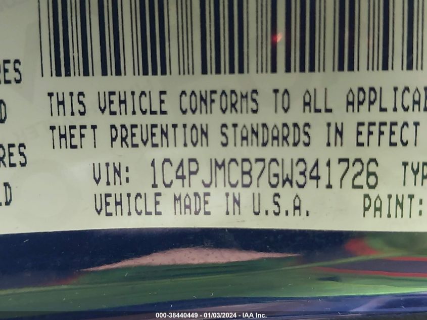 2016 JEEP CHEROKEE LATITUDE - 1C4PJMCB7GW341726