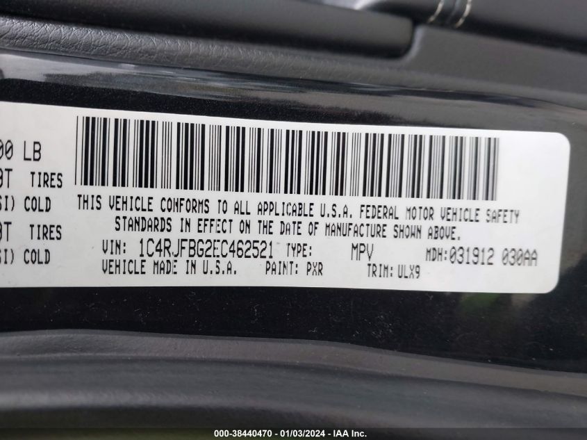 2014 JEEP GRAND CHEROKEE LIMITED - 1C4RJFBG2EC462521