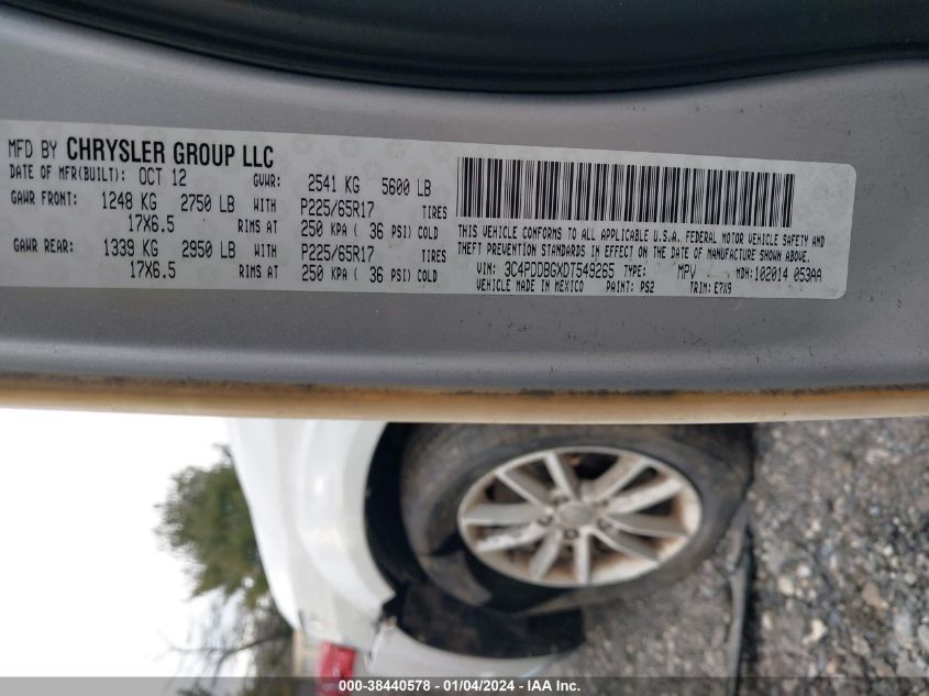 2013 DODGE JOURNEY SXT - 3C4PDDBGXDT549265