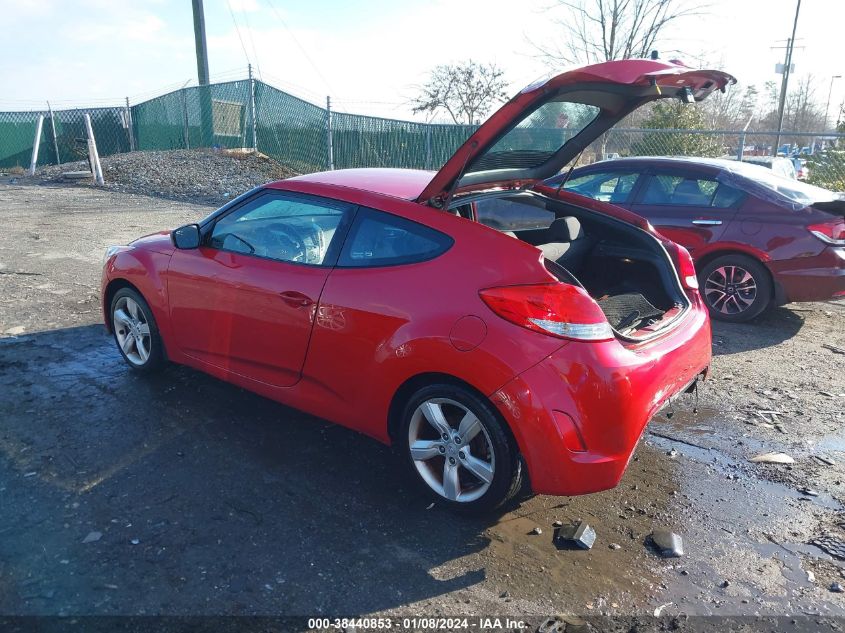 2013 HYUNDAI VELOSTER BASE W/BLACK - KMHTC6AD3DU095074