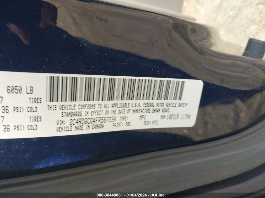 2015 DODGE GRAND CARAVAN SXT - 2C4RDGCG4FR587234