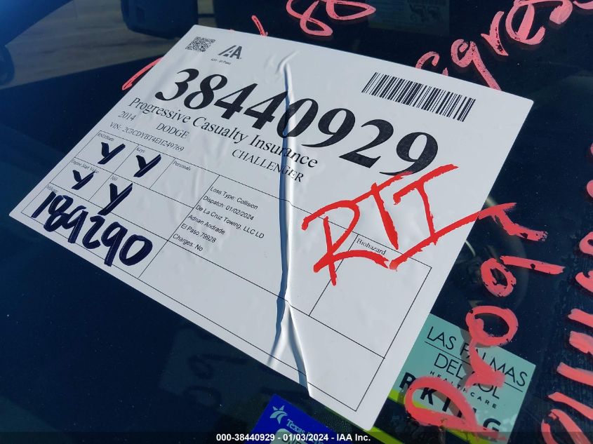 2014 DODGE CHALLENGER R/T - 2C3CDYBT4EH249769