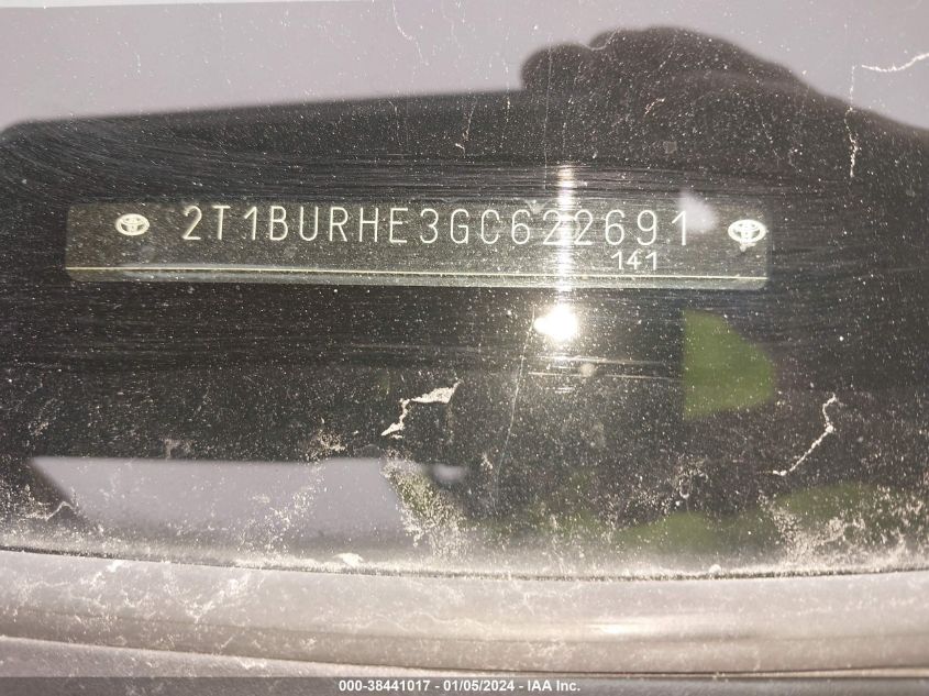 2016 TOYOTA COROLLA S PLUS - 2T1BURHE3GC622691