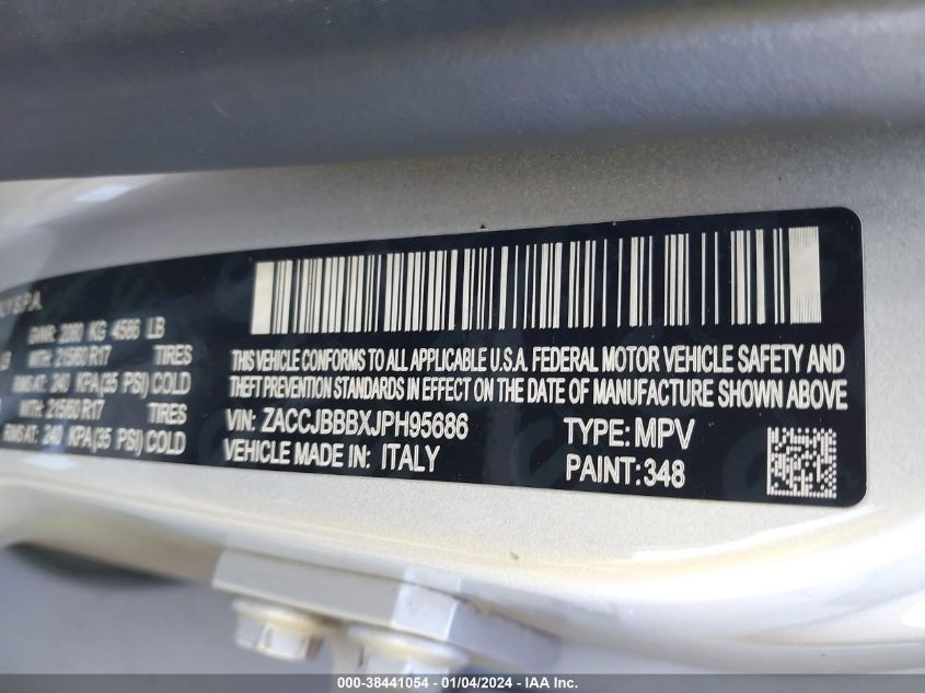 2018 JEEP RENEGADE LATITUDE 4X4 - ZACCJBBBXJPH95686