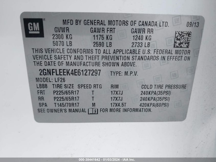 2014 CHEVROLET EQUINOX LS - 2GNFLEEK4E6127297