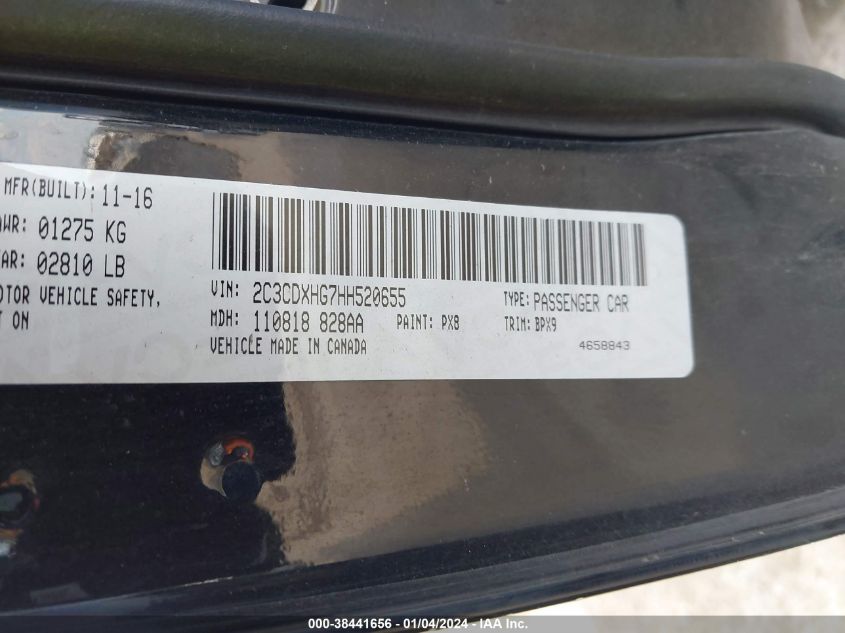 2017 DODGE CHARGER SXT - 2C3CDXHG7HH520655