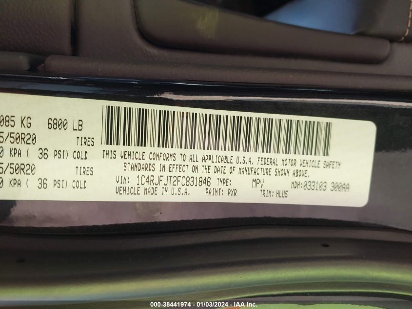 2015 JEEP GRAND CHEROKEE SUMMIT - 1C4RJFJT2FC831846