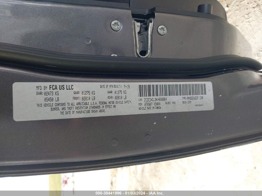 2019 DODGE CHARGER SCAT PACK - 2C3CDXGJ9KH688964