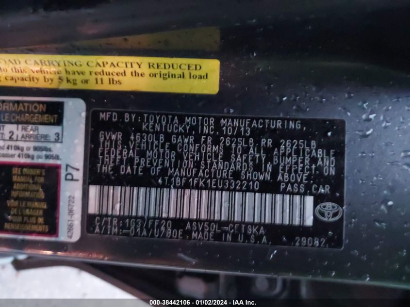 2014 TOYOTA CAMRY SE - 4T1BF1FK1EU332210
