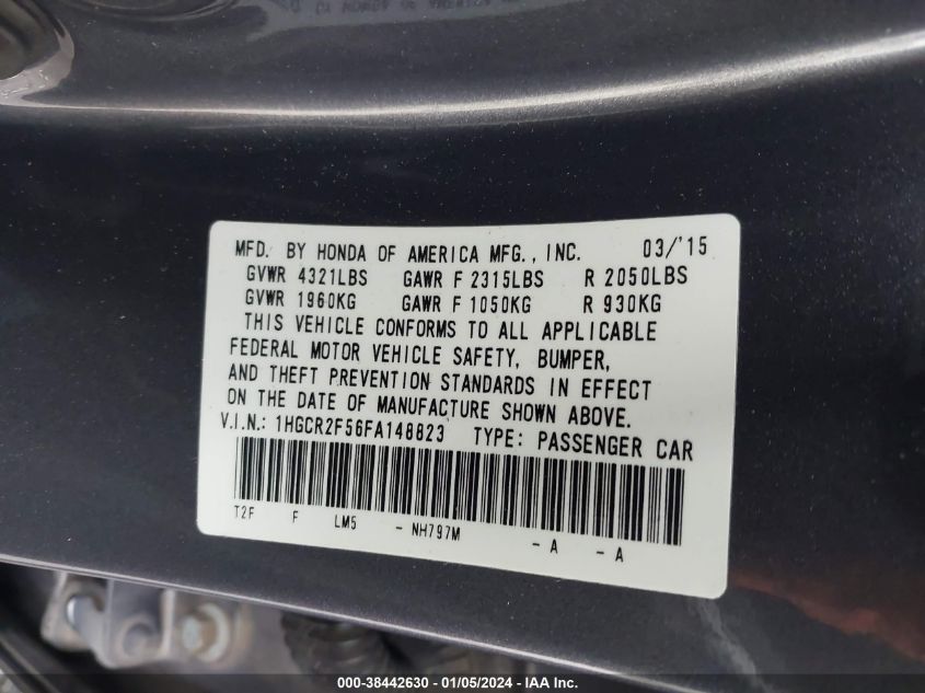 2015 HONDA ACCORD SPORT - 1HGCR2F56FA148823