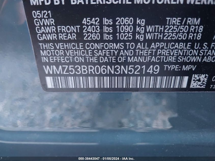 2022 MINI COUNTRYMAN COOPER S - WMZ53BR06N3N52149